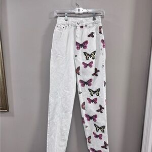 Women's PacSun High Rise Pink and White Split Design. Size 24